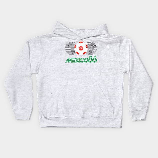 Mexico 86 - Retro Design Kids Hoodie by verde